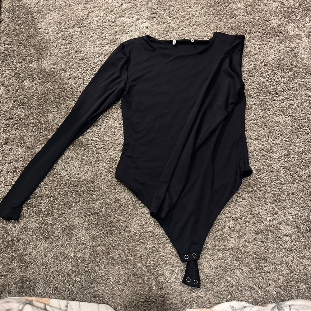 Elegant Black Long Sleeve Bodysuit